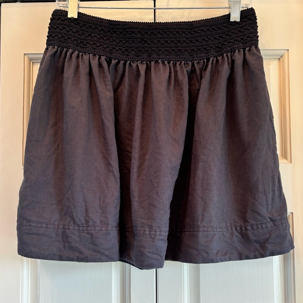 JCrew charcoal gray linen & cotton blend lined skirt, M
